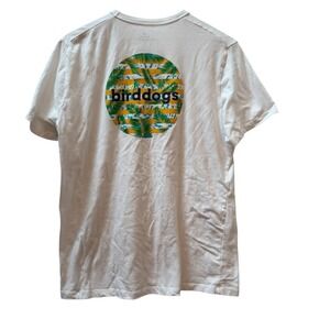 Bird Dogs Mens White Graphic T Shirt Palm Leaf Tropical Print Size L